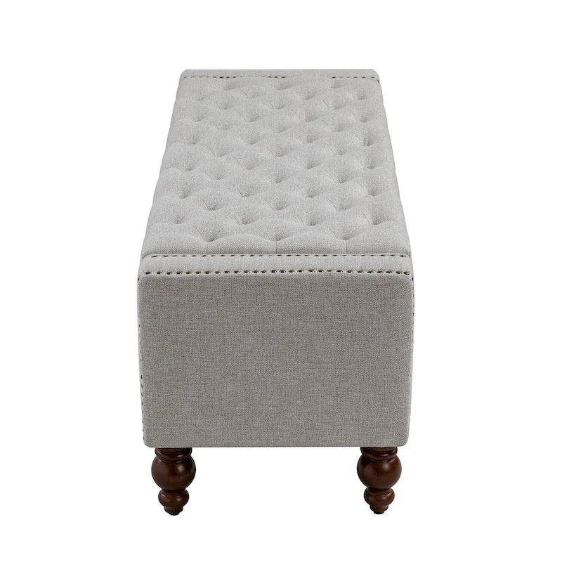Banc de rangement Felix Classic capitonné avec garnitures cloutées par HULALA HOME