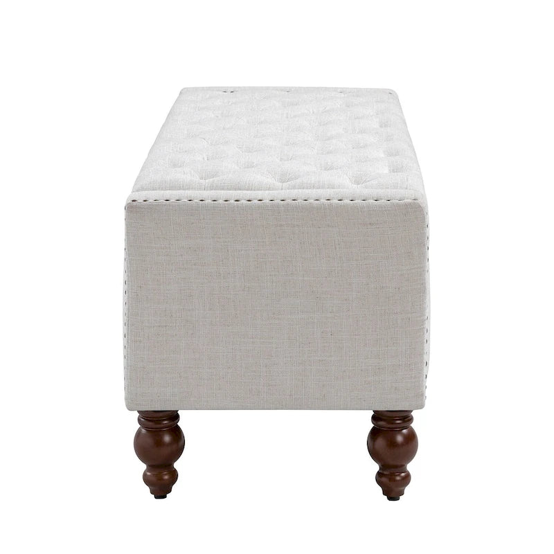 Banc de rangement Felix Classic capitonné avec garnitures cloutées par HULALA HOME