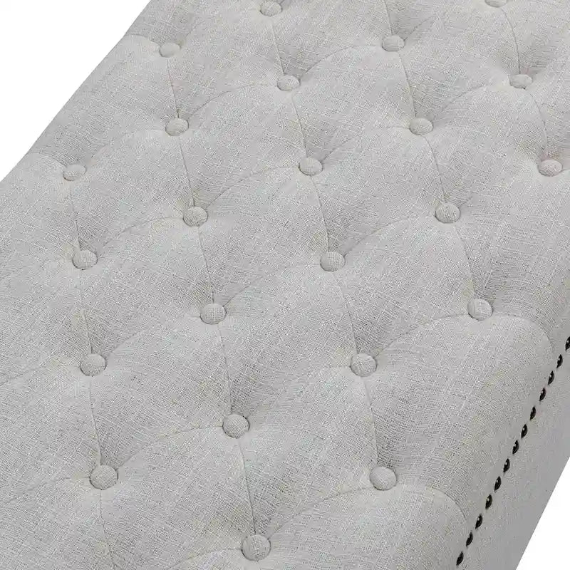 Banc de rangement Felix Classic capitonné avec garnitures cloutées par HULALA HOME