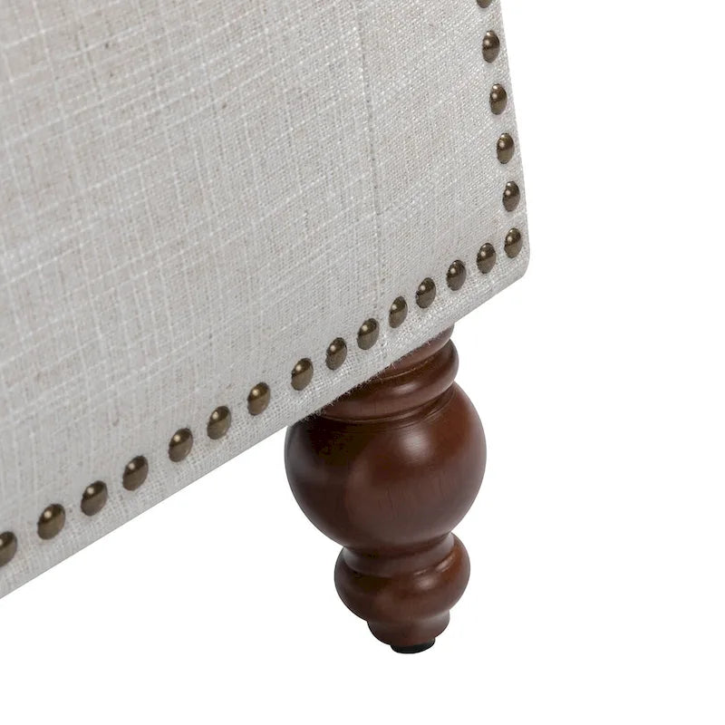 Banc de rangement Felix Classic capitonné avec garnitures cloutées par HULALA HOME