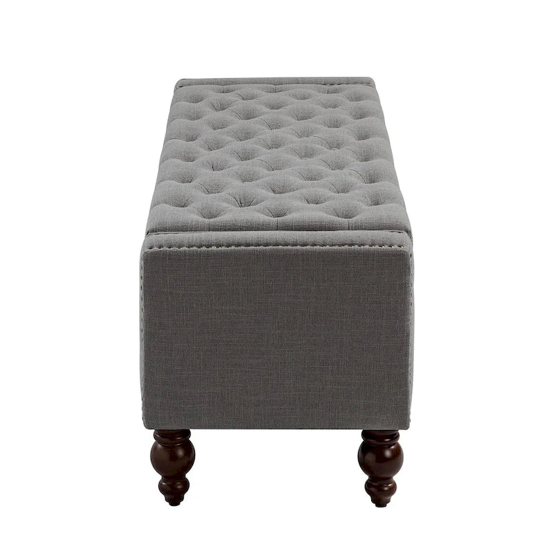 Banc de rangement Felix Classic capitonné avec garnitures cloutées par HULALA HOME