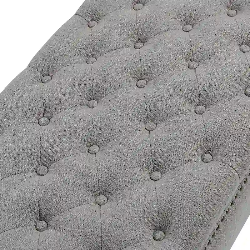 Banc de rangement Felix Classic capitonné avec garnitures cloutées par HULALA HOME