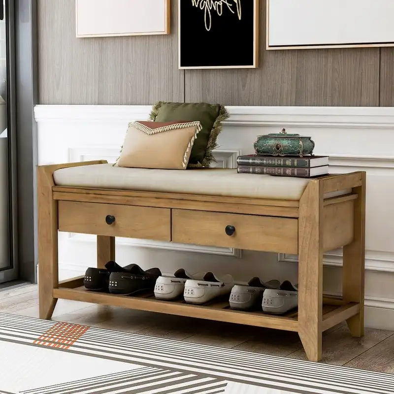 Banc de rangement multifonctionnel avec porte-chaussures et siège
