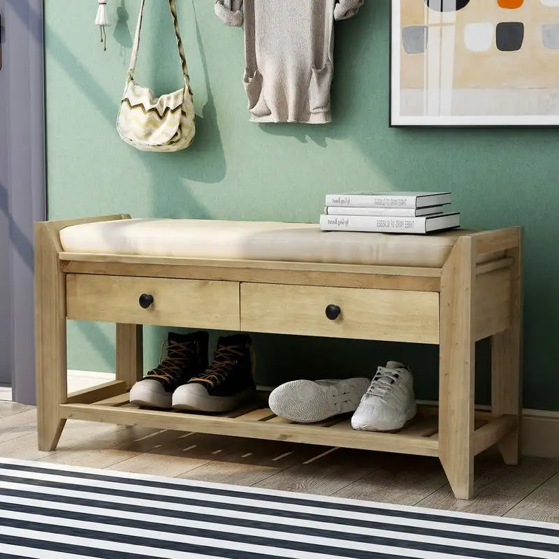 Banc de rangement multifonctionnel avec porte-chaussures et siège