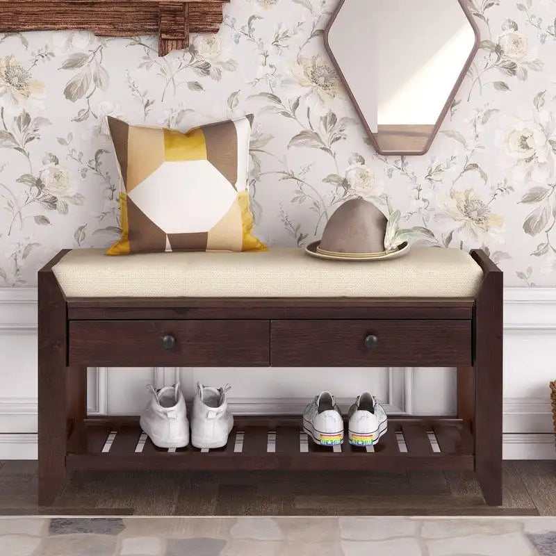 Banc de rangement multifonctionnel avec porte-chaussures et siège