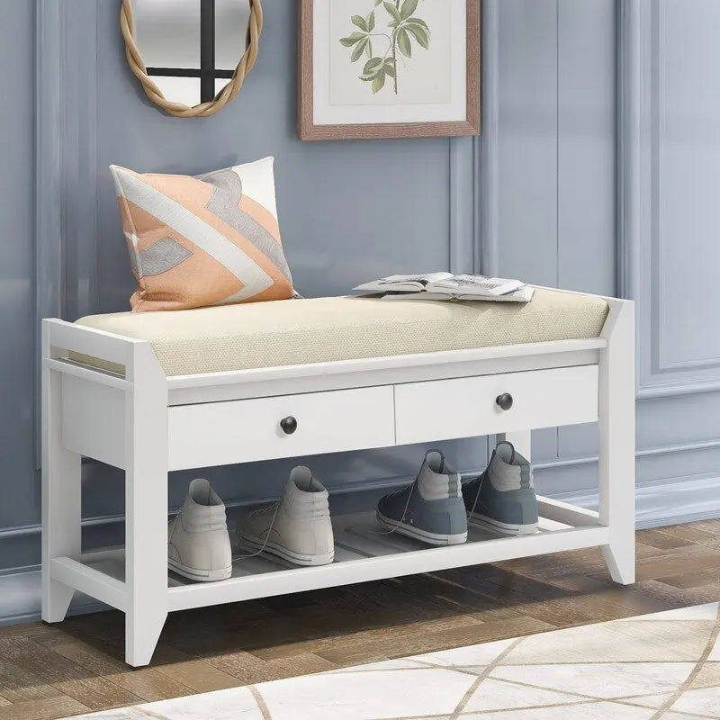 Banc de rangement multifonctionnel avec porte-chaussures et siège