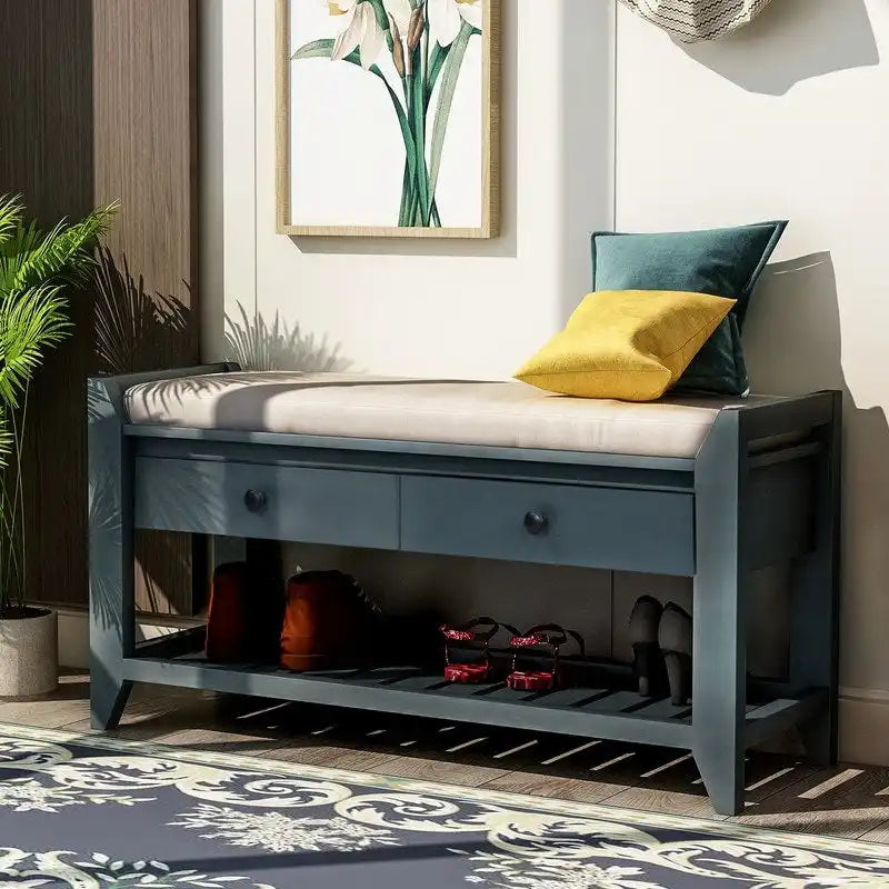 Banc de rangement multifonctionnel avec porte-chaussures et siège