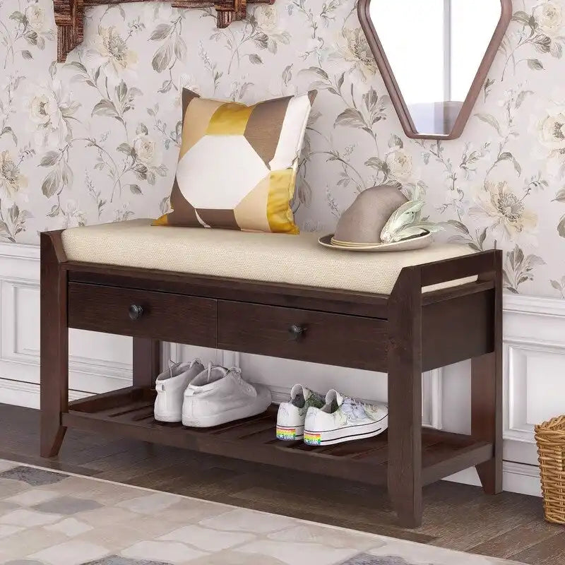 Banc de rangement multifonctionnel avec porte-chaussures et siège