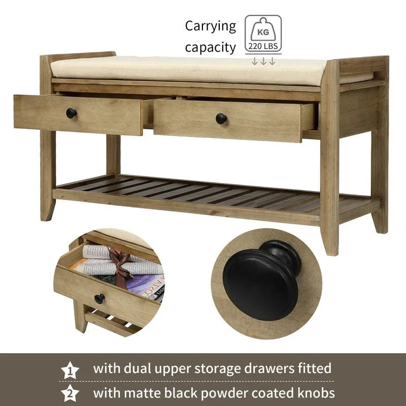 Banc de rangement multifonctionnel avec porte-chaussures et siège