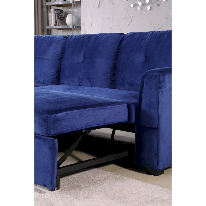 Canapé d'angle moderne rembourré avec rangement et méridienne