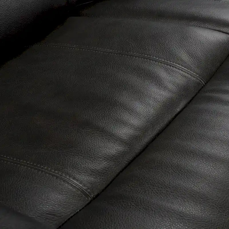 Canapé inclinable électrique deux places en cuir avec port USB, appui-tête réglable et soutien lombaire réglable - Non disponible