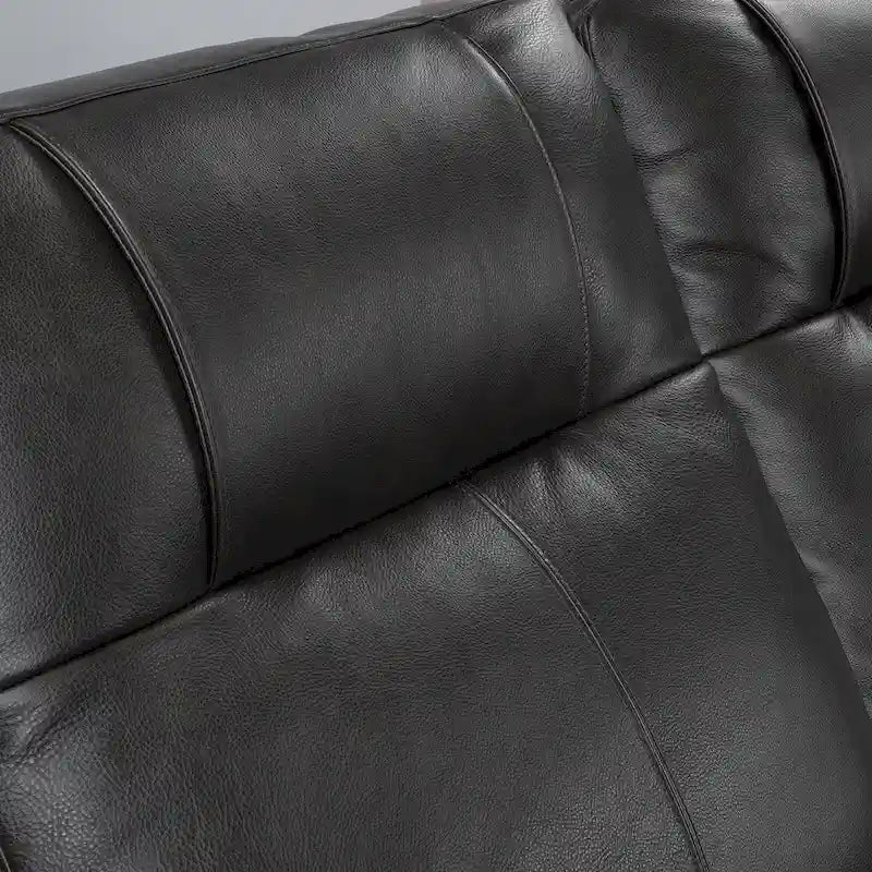 Canapé inclinable électrique deux places en cuir avec port USB, appui-tête réglable et soutien lombaire réglable - Non disponible