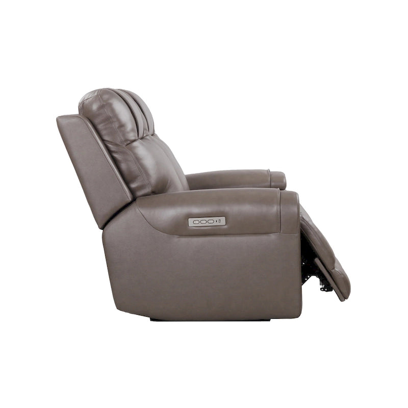 Canapé inclinable électrique deux places en cuir avec port USB, appui-tête réglable et soutien lombaire réglable - Non disponible