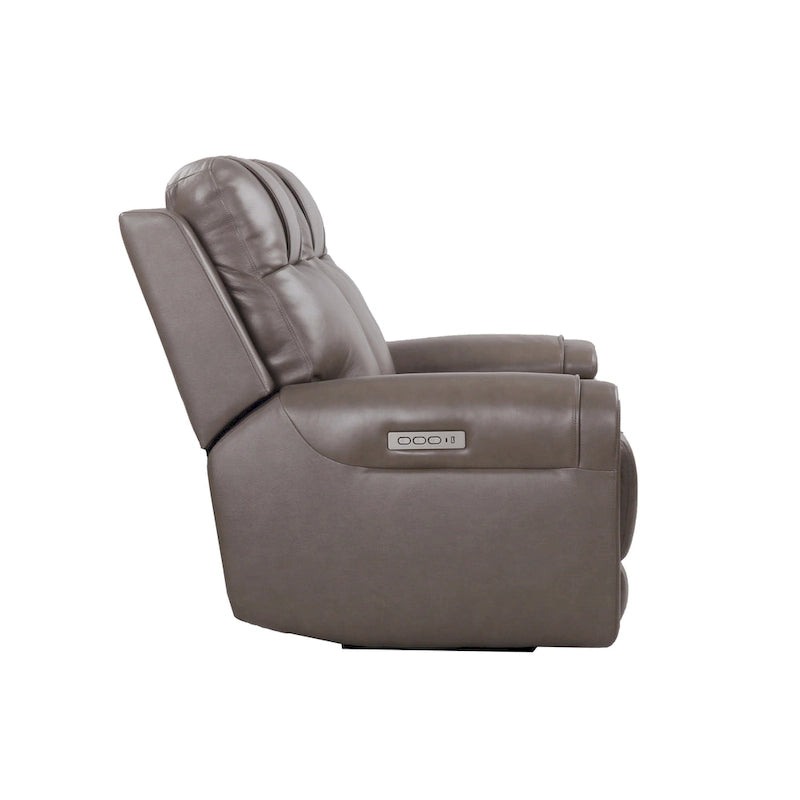 Canapé inclinable électrique deux places en cuir avec port USB, appui-tête réglable et soutien lombaire réglable - Non disponible