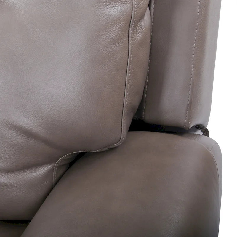 Canapé inclinable électrique deux places en cuir avec port USB, appui-tête réglable et soutien lombaire réglable - Non disponible