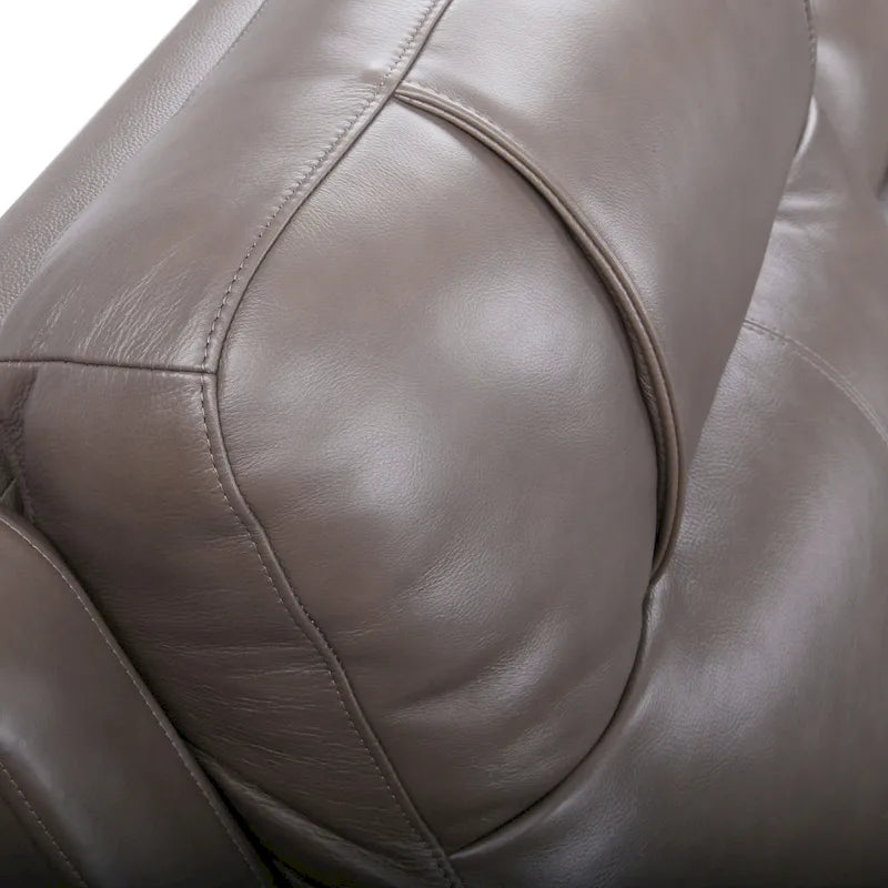 Canapé inclinable électrique deux places en cuir avec port USB, appui-tête réglable et soutien lombaire réglable - Non disponible