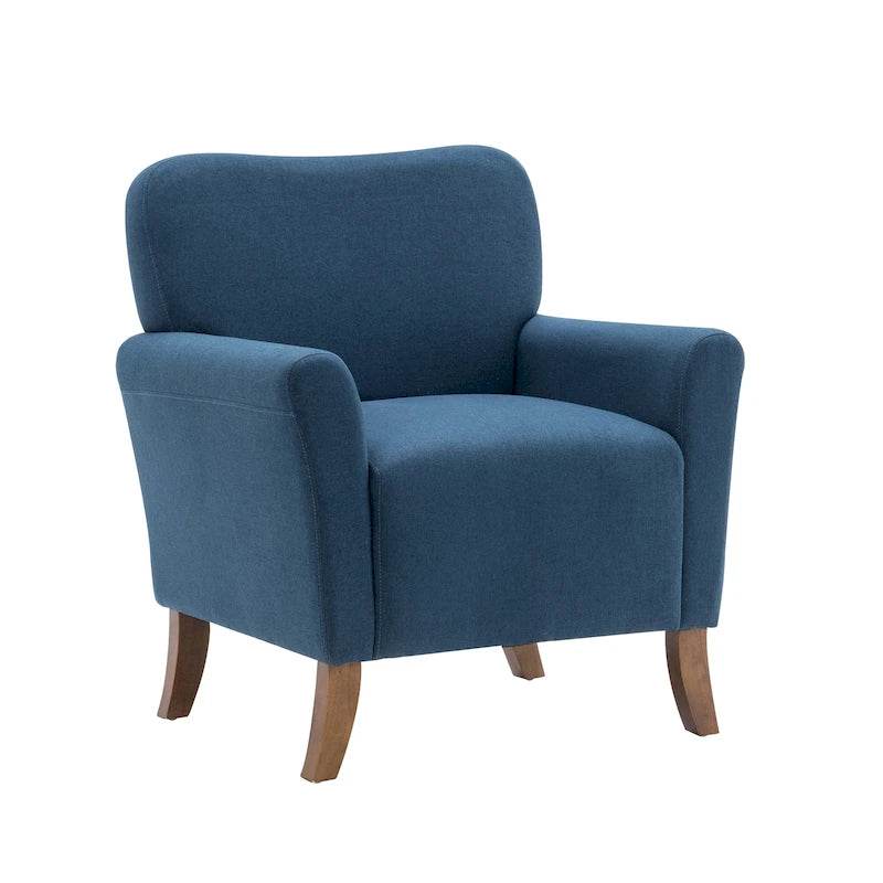 Fauteuil d'appoint Porthos Home Inia, tissu, accoudoirs évasés, pieds en bois