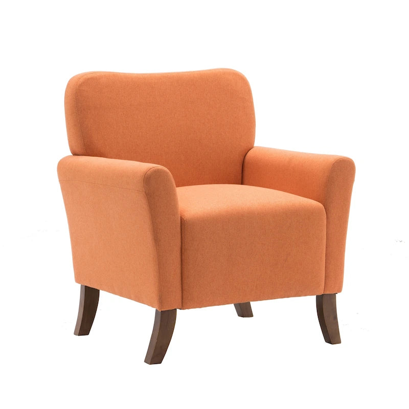 Fauteuil d'appoint Porthos Home Inia, tissu, accoudoirs évasés, pieds en bois
