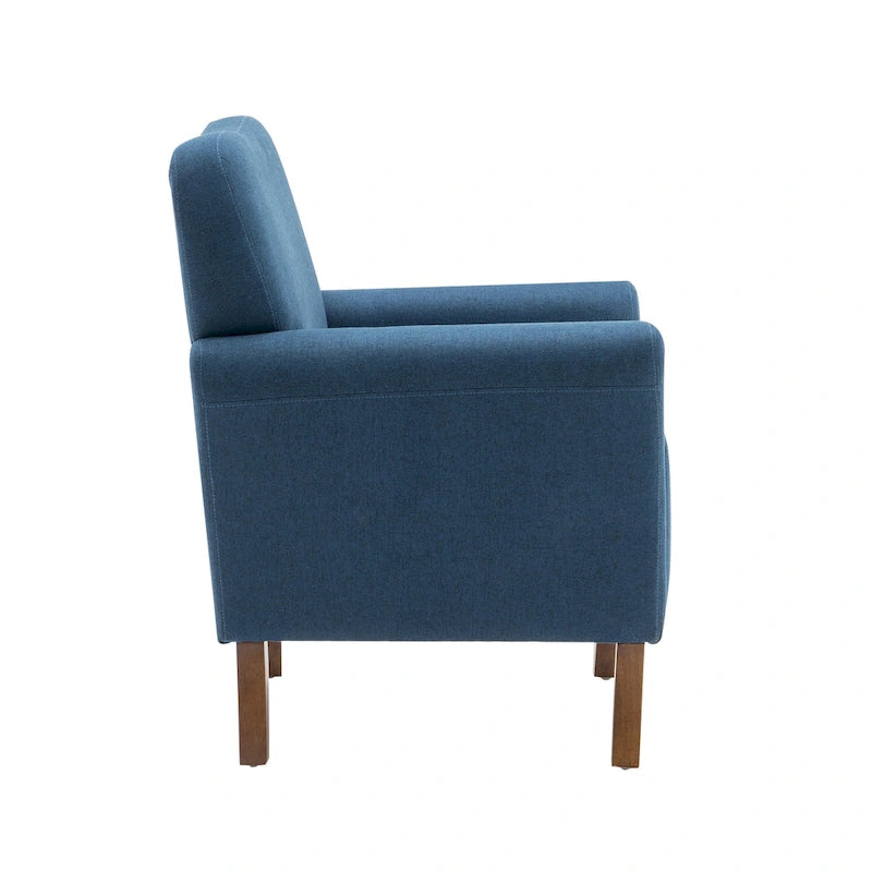Fauteuil d'appoint Porthos Home Inia, tissu, accoudoirs évasés, pieds en bois
