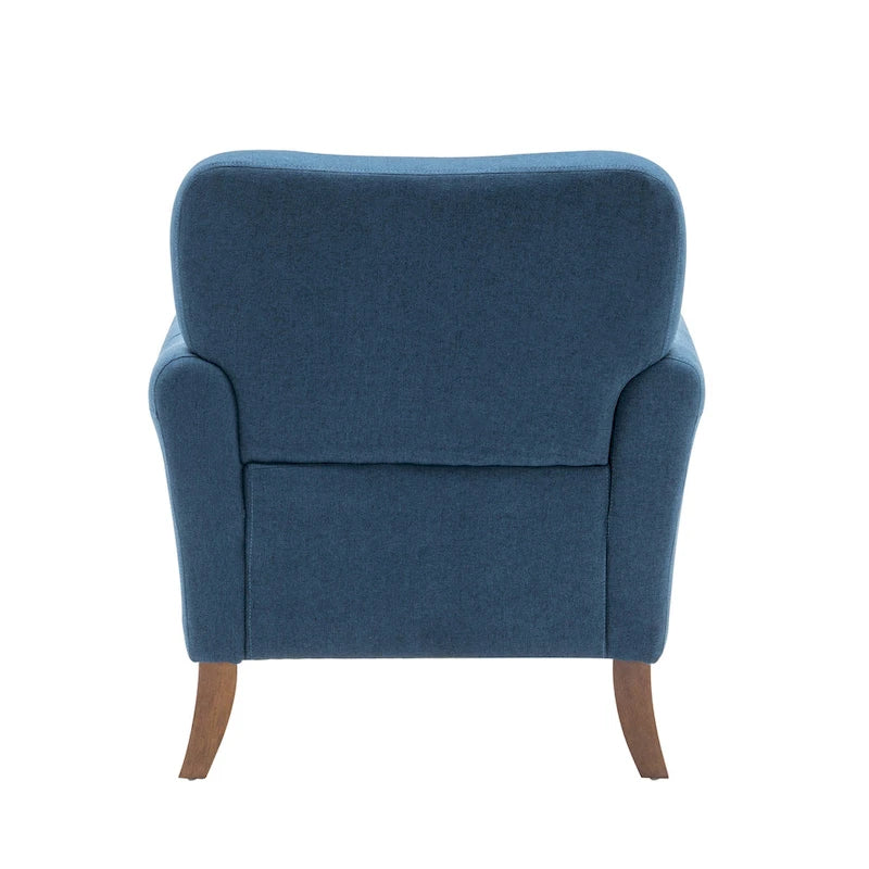 Fauteuil d'appoint Porthos Home Inia, tissu, accoudoirs évasés, pieds en bois