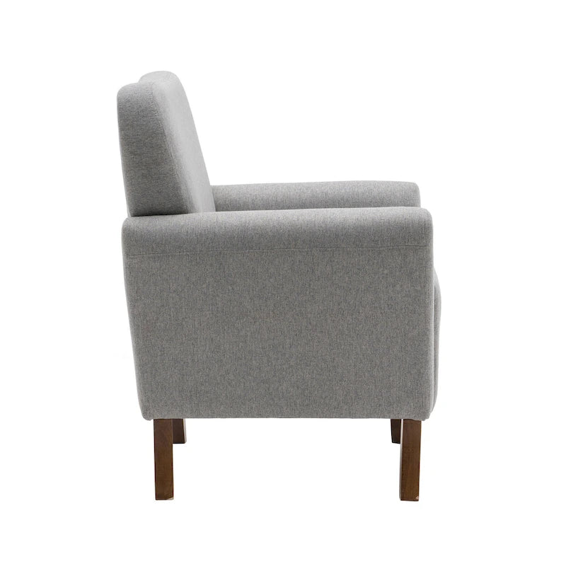 Fauteuil d'appoint Porthos Home Inia, tissu, accoudoirs évasés, pieds en bois