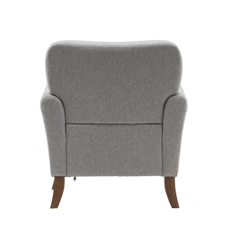 Fauteuil d'appoint Porthos Home Inia, tissu, accoudoirs évasés, pieds en bois