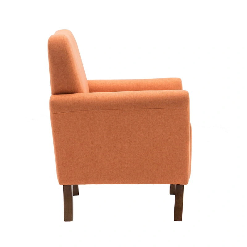 Fauteuil d'appoint Porthos Home Inia, tissu, accoudoirs évasés, pieds en bois