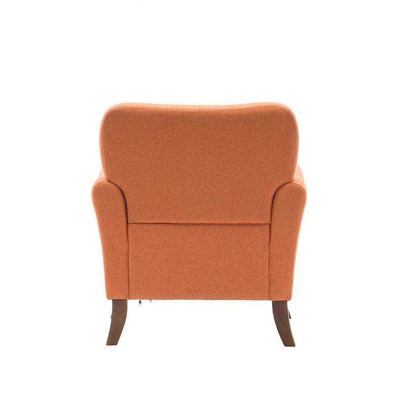 Fauteuil d'appoint Porthos Home Inia, tissu, accoudoirs évasés, pieds en bois