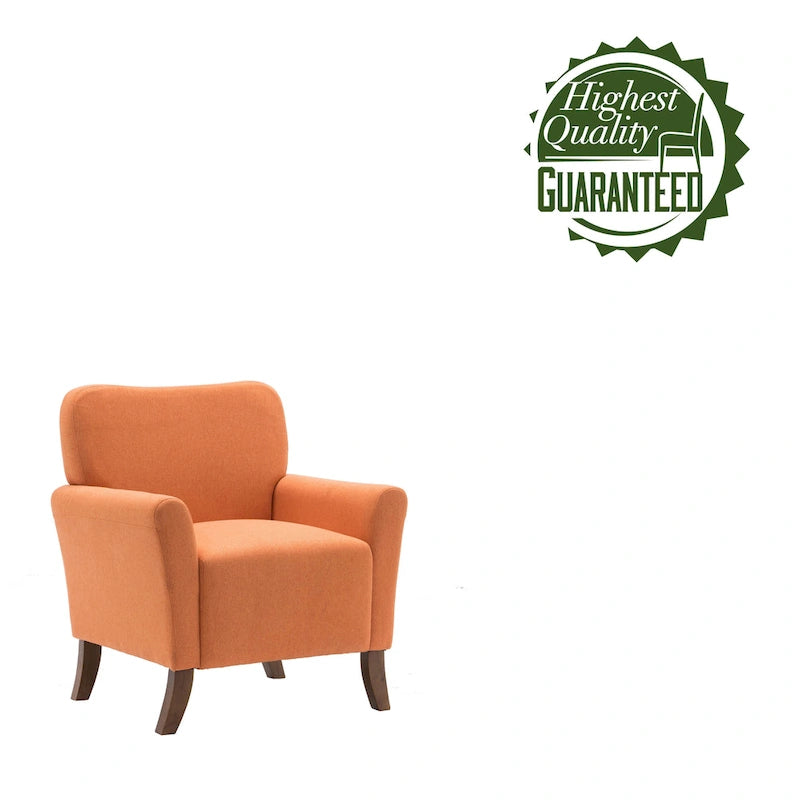 Fauteuil d'appoint Porthos Home Inia, tissu, accoudoirs évasés, pieds en bois