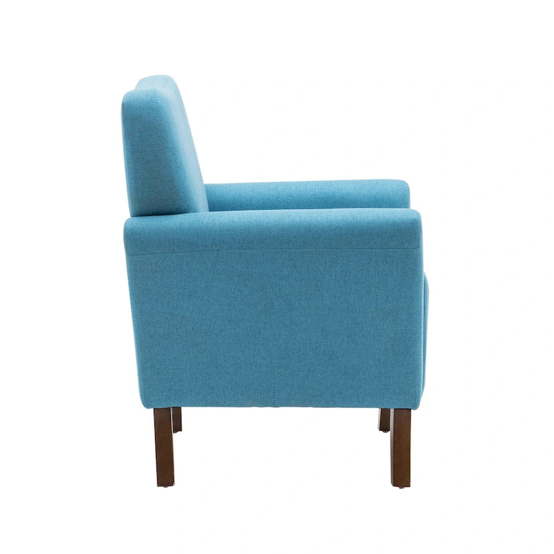 Fauteuil d'appoint Porthos Home Inia, tissu, accoudoirs évasés, pieds en bois