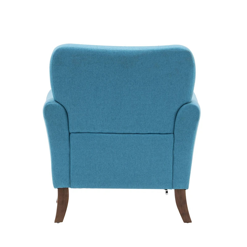 Fauteuil d'appoint Porthos Home Inia, tissu, accoudoirs évasés, pieds en bois