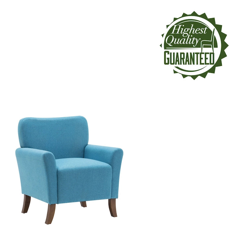 Fauteuil d'appoint Porthos Home Inia, tissu, accoudoirs évasés, pieds en bois