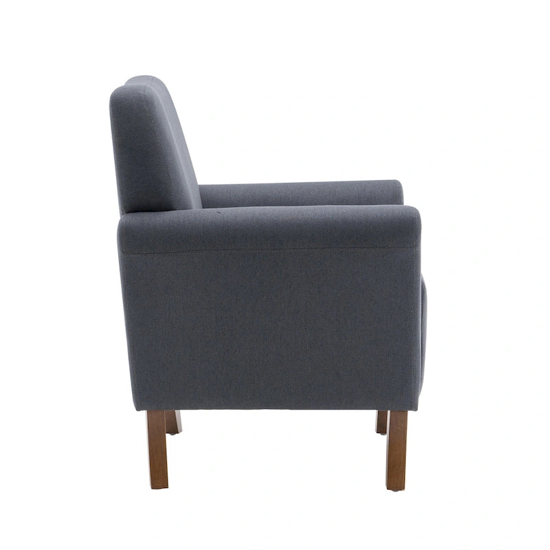 Fauteuil d'appoint Porthos Home Inia, tissu, accoudoirs évasés, pieds en bois