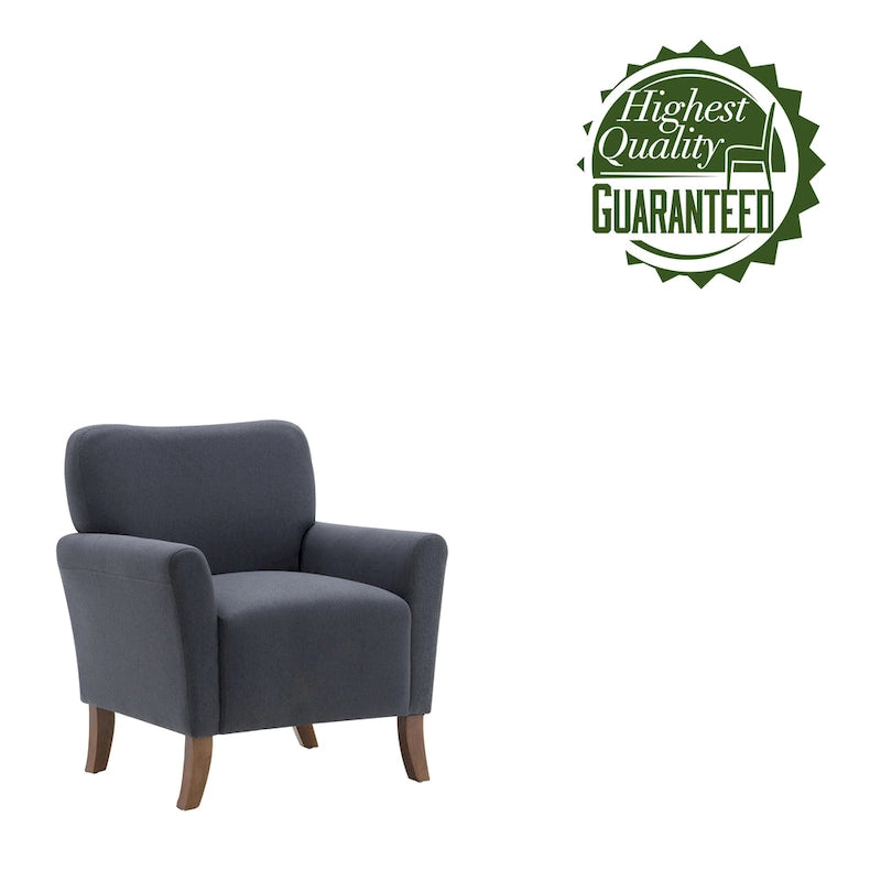 Fauteuil d'appoint Porthos Home Inia, tissu, accoudoirs évasés, pieds en bois