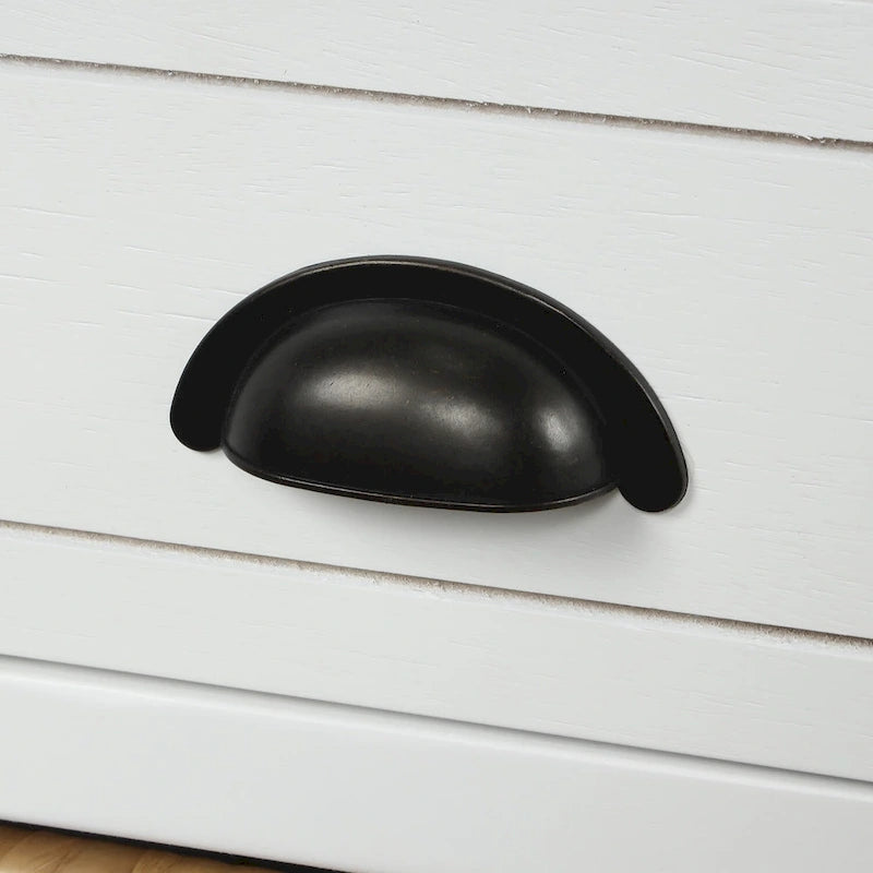 Banc de rangement rustique avec 3 tiroirs et 3 paniers en rotin, banc à chaussures pour salon, entrée