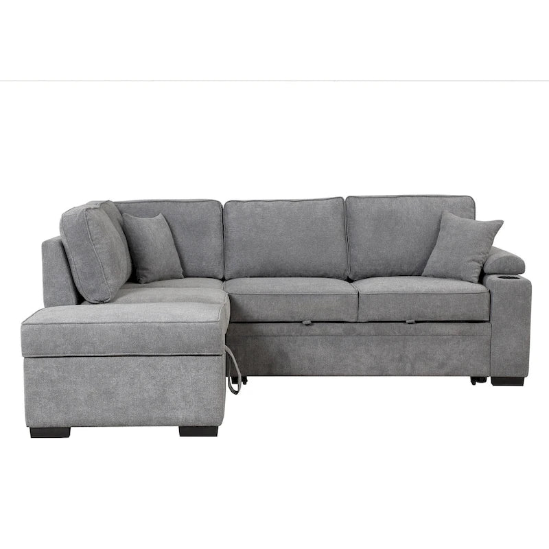 Canapé-lit gigogne 2 en 1 de 87,4 cm avec pouf de rangement