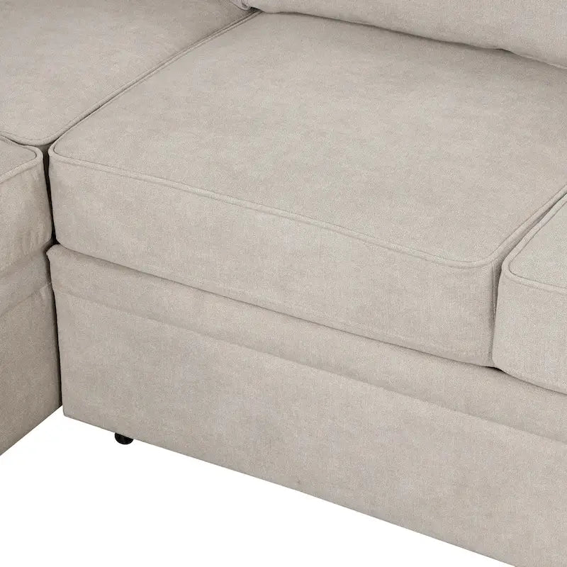 Canapé-lit gigogne 2 en 1 de 87,4 cm avec pouf de rangement