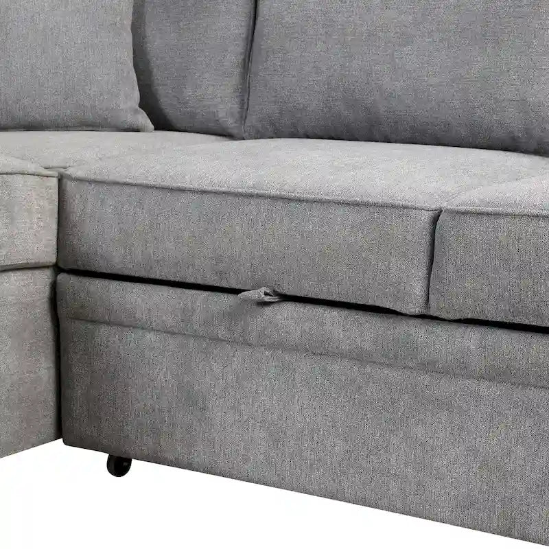 Canapé-lit gigogne 2 en 1 de 87,4 cm avec pouf de rangement