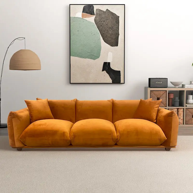 Canapé Arten de luxe moderne du milieu du siècle en boucle/velours