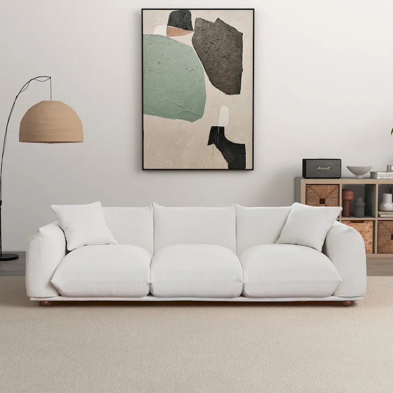 Arten Mid-Century Modern Luxury Boucle/Velvet Couch