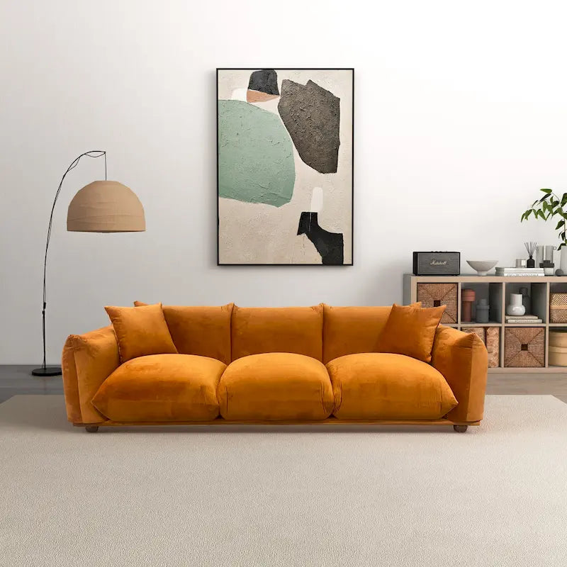 Canapé Arten de luxe moderne du milieu du siècle en boucle/velours