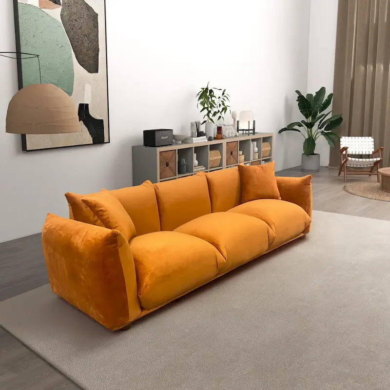 Canapé Arten de luxe moderne du milieu du siècle en boucle/velours