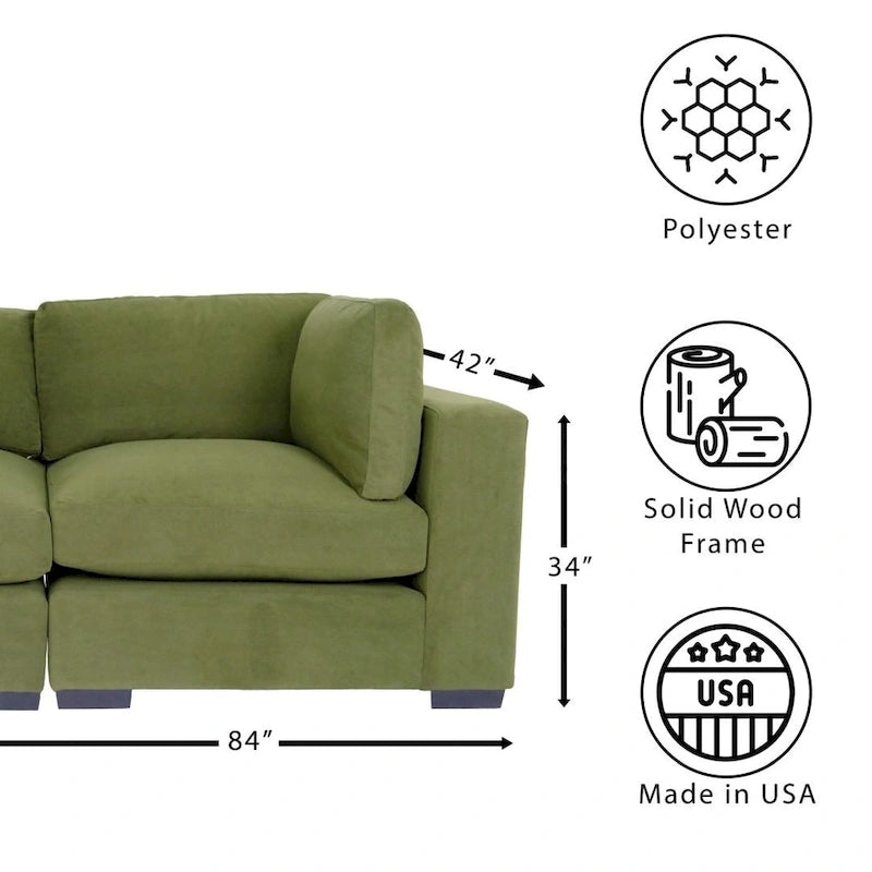 Canapé deux places contemporain Coast to Coast Sofas, revêtement en polyester, structure en bois massif, capitonné