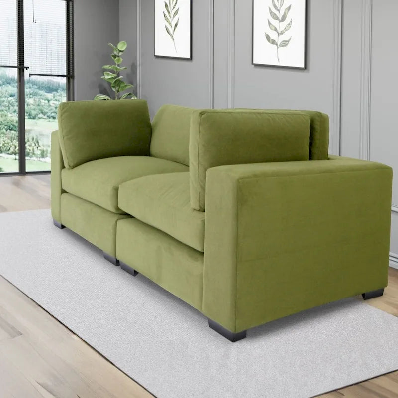 Canapé deux places contemporain Coast to Coast Sofas, revêtement en polyester, structure en bois massif, capitonné