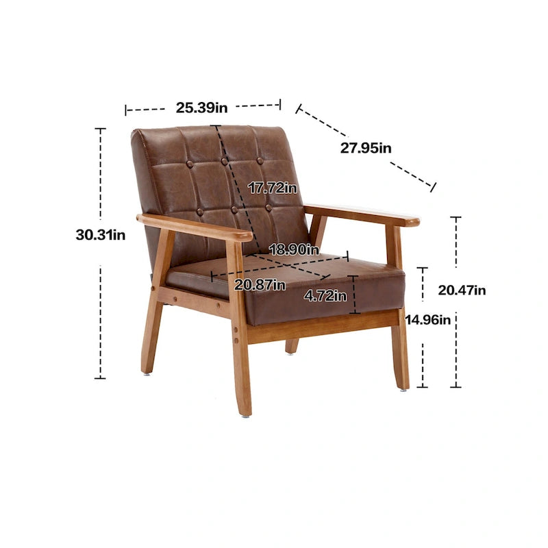 Ensemble de 2 fauteuils d'appoint de style moderne du milieu du siècle avec table d'appoint