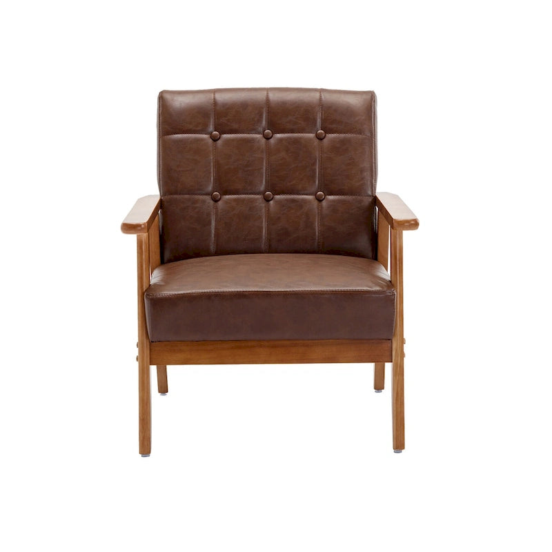 Ensemble de 2 fauteuils d'appoint de style moderne du milieu du siècle avec table d'appoint