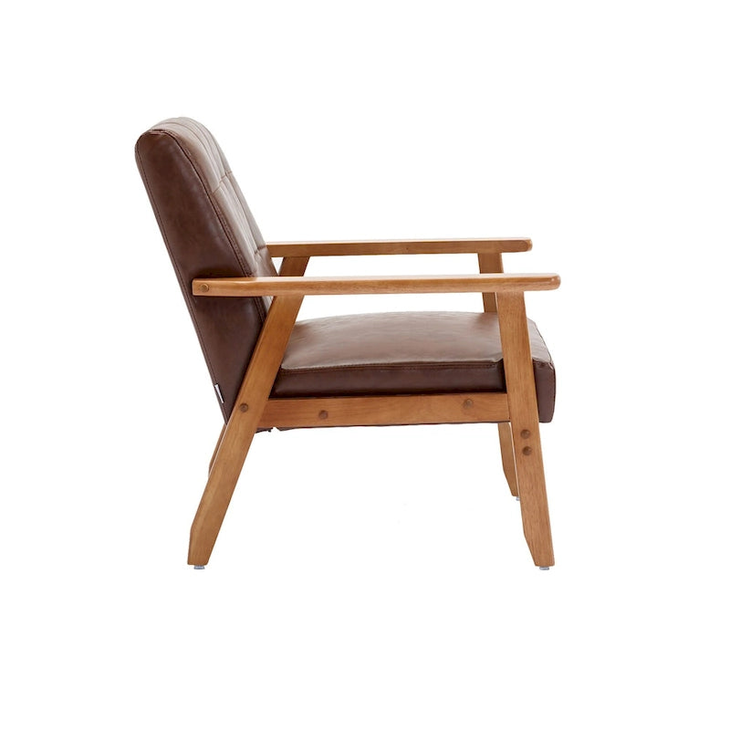Ensemble de 2 fauteuils d'appoint de style moderne du milieu du siècle avec table d'appoint