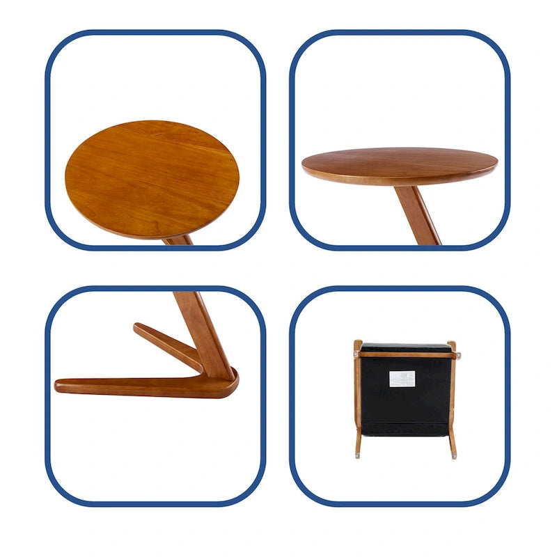 Ensemble de 2 fauteuils d'appoint de style moderne du milieu du siècle avec table d'appoint
