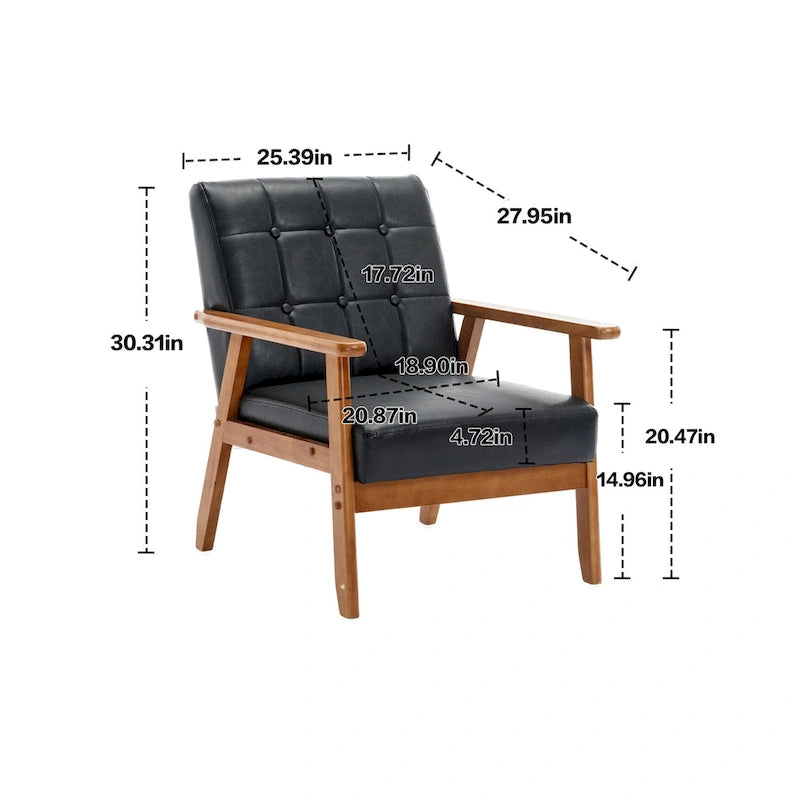 Ensemble de 2 fauteuils d'appoint de style moderne du milieu du siècle avec table d'appoint