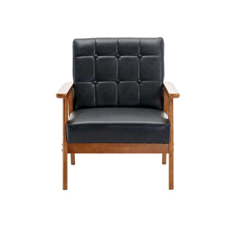 Ensemble de 2 fauteuils d'appoint de style moderne du milieu du siècle avec table d'appoint